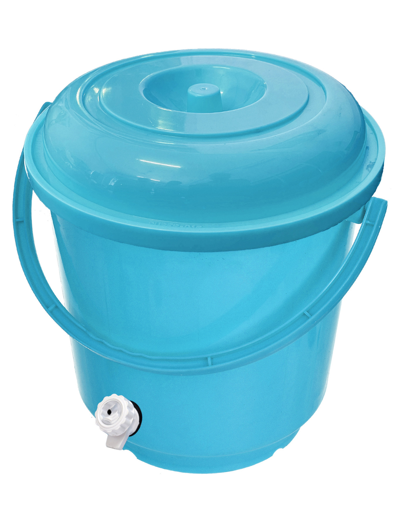 Kuber Industries Multipurposes Plastic Bucket With Lid & Tap System For Home Cleaning & Save Water, 18Ltr. (Blue)