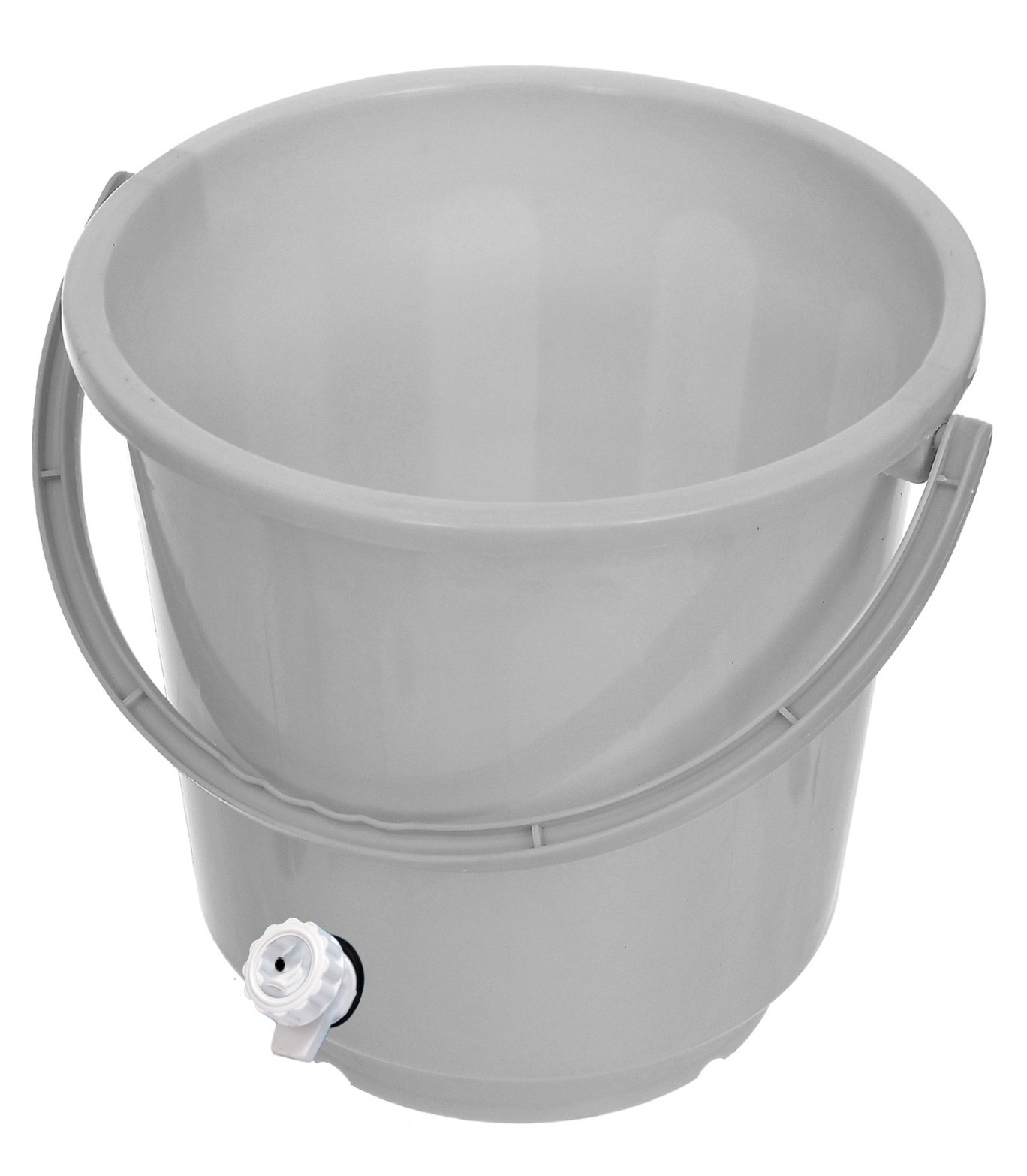 Kuber Industries Multipurposes Plastic Bucket With Lid & Tap System For Home Cleaning & Save Water, 18Ltr. (Grey)