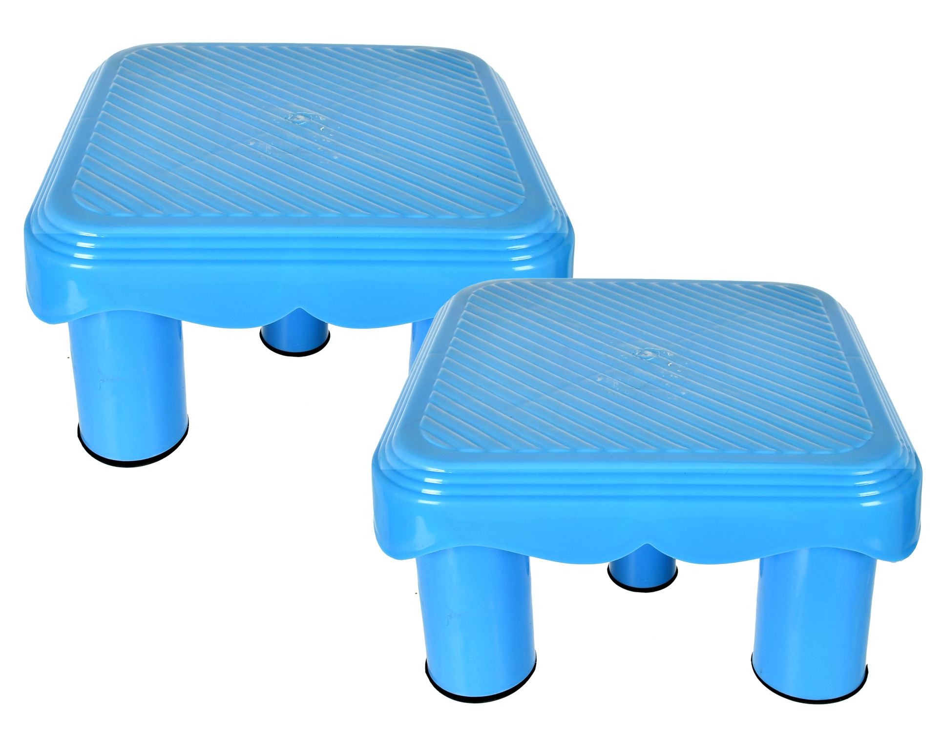 Kuber Industries Multipurposes Plastic Seating Stool/Patla (Blue)