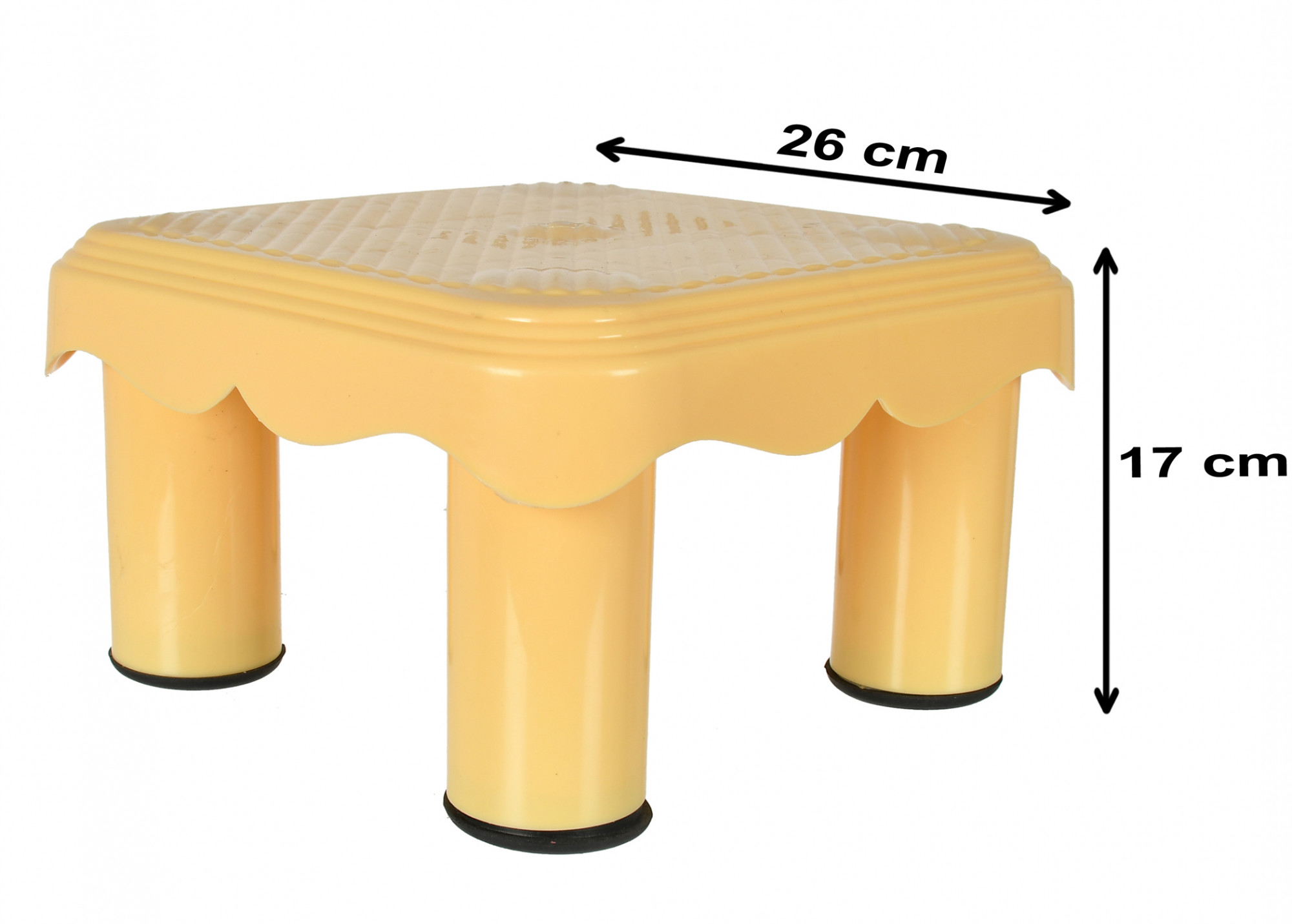 Kuber Industries Multipurposes Plastic Seating Stool/Patla (Cream)