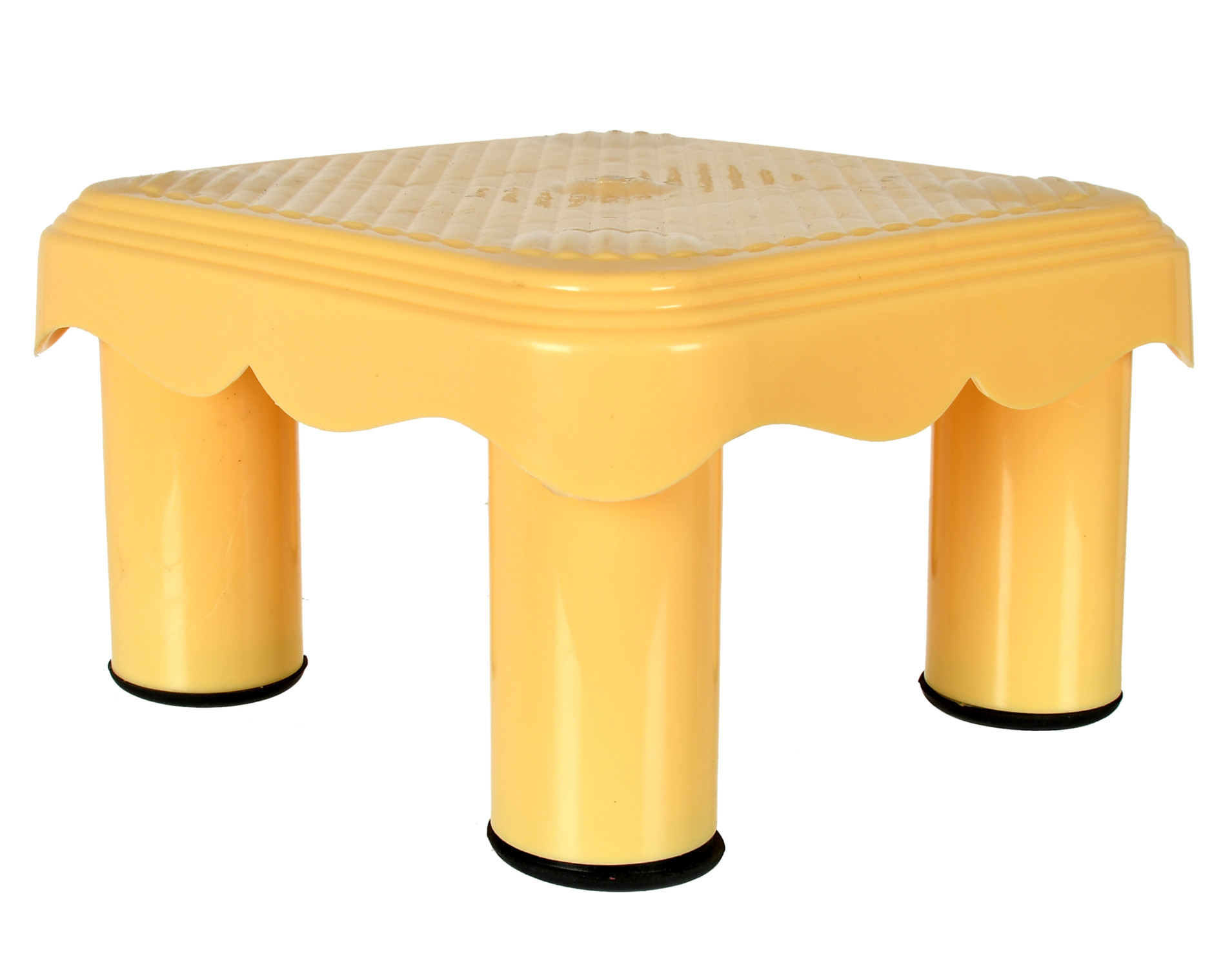 Kuber Industries Multipurposes Plastic Seating Stool/Patla (Cream)