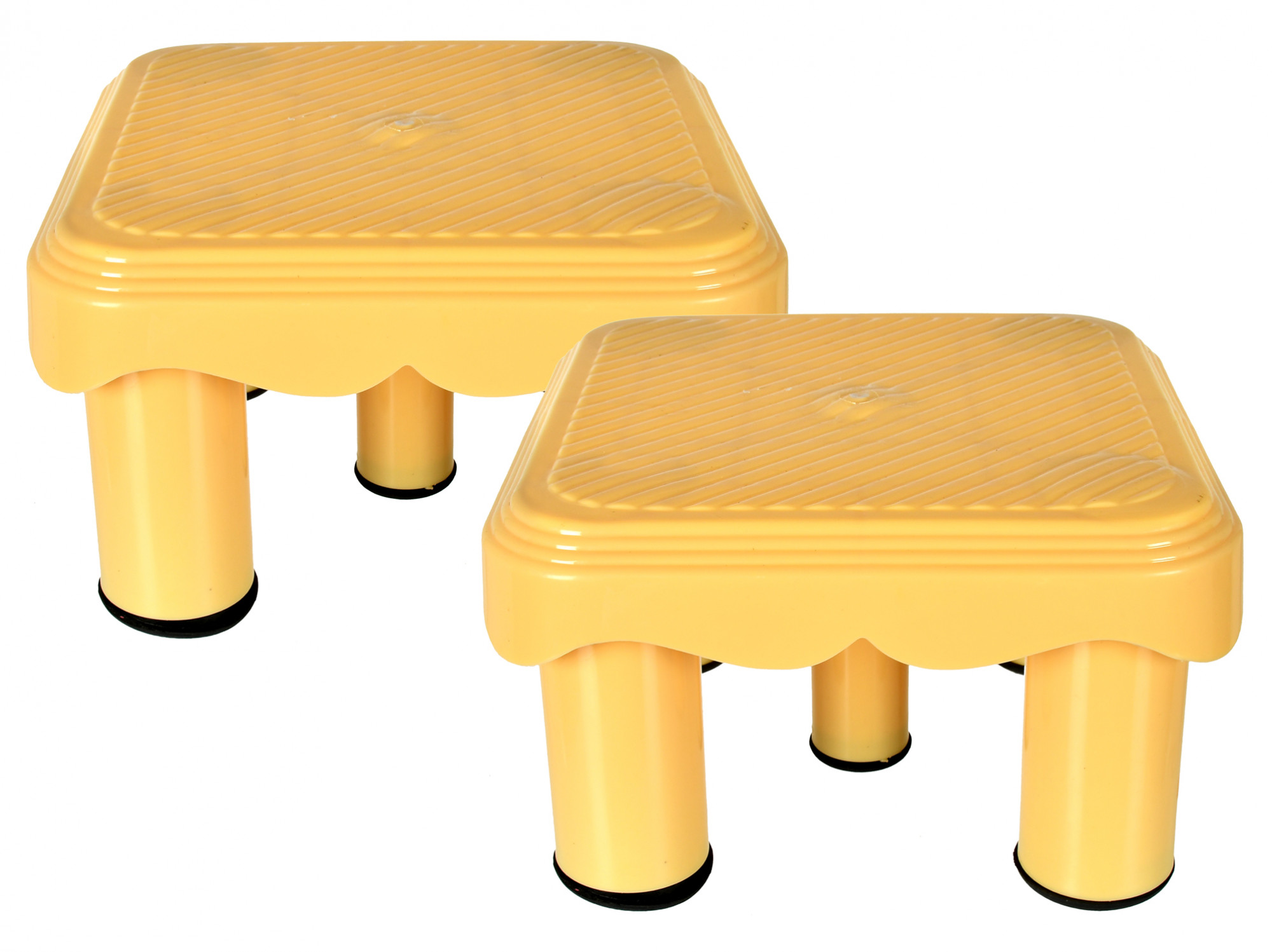 Kuber Industries Multipurposes Plastic Seating Stool/Patla (Cream)
