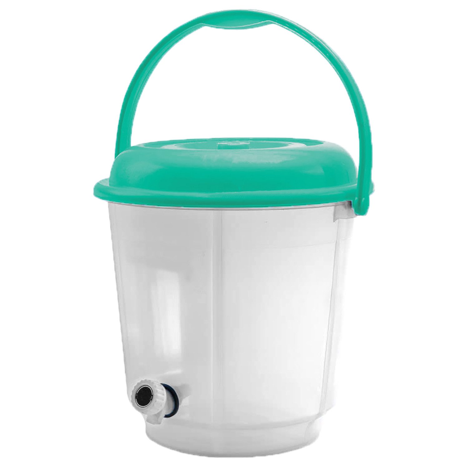 Kuber Industries Multipurposes Plastic Transparent Bucket With Lid & Tap System For Home Cleaning & Save Water, 18Ltr. (Green)