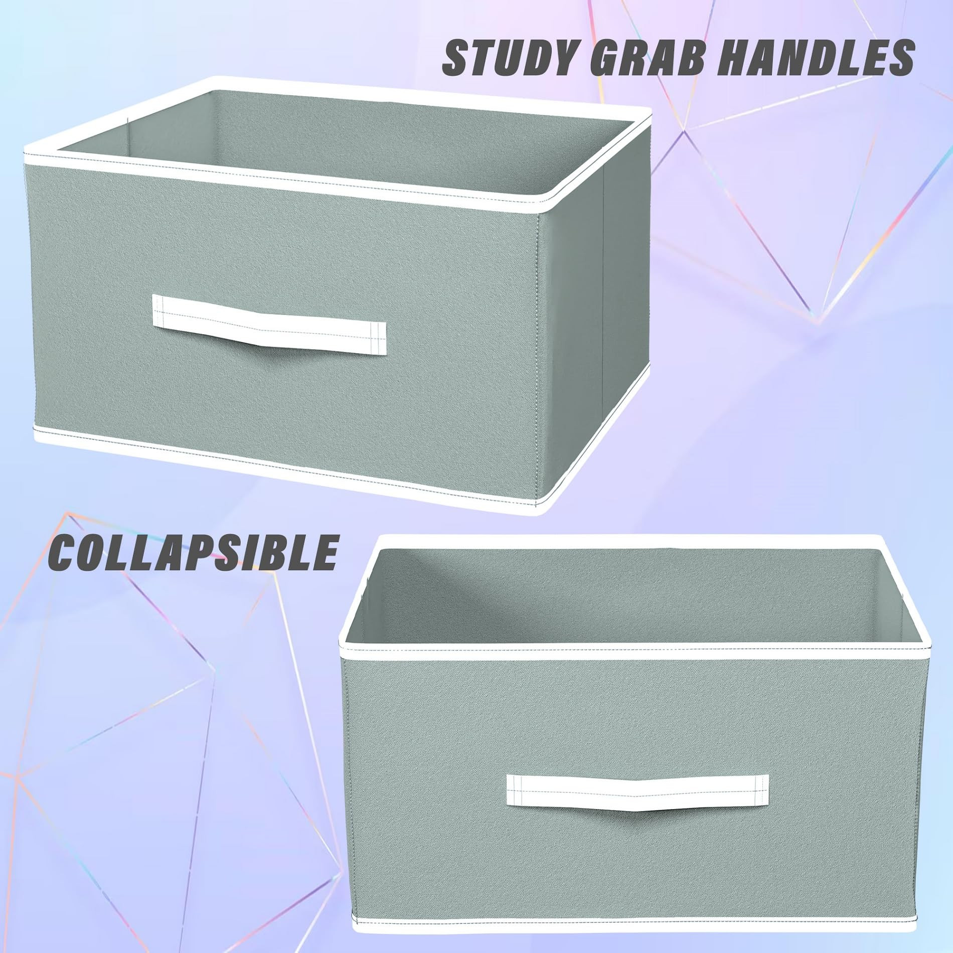 Kuber Industries Multipurposes Rectangular Flodable Storage Box Drawer Storage and Cloth Organizer Pack of 4 Grey-HS40KUBMART23898