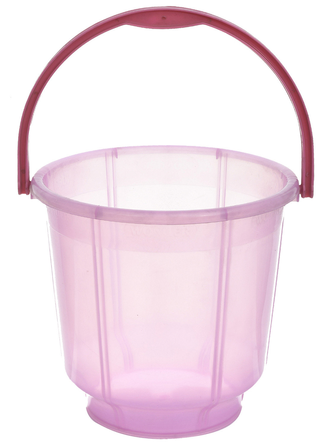 Kuber Industries Multipurposes Tranasparent Plastic Bucket For Bathing Home Cleaning & Storage Purpose, 13Ltr. (Pink)-47KM01213