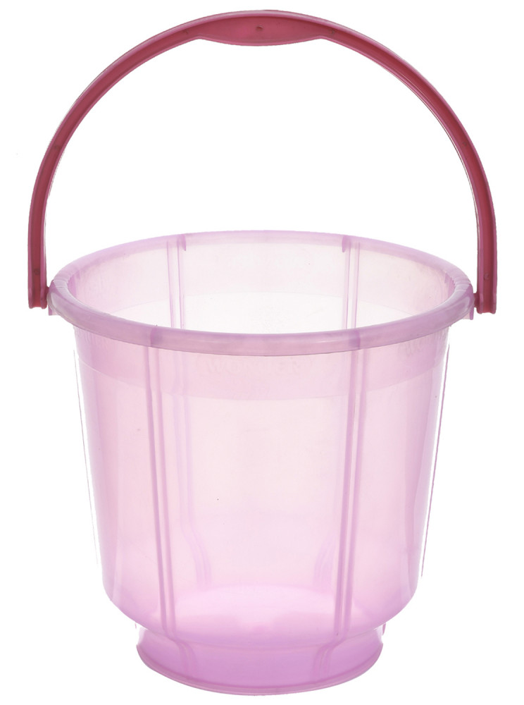 Kuber Industries Multipurposes Tranasparent Plastic Bucket For Bathing Home Cleaning &amp; Storage Purpose, 13Ltr. (Pink)-47KM01213