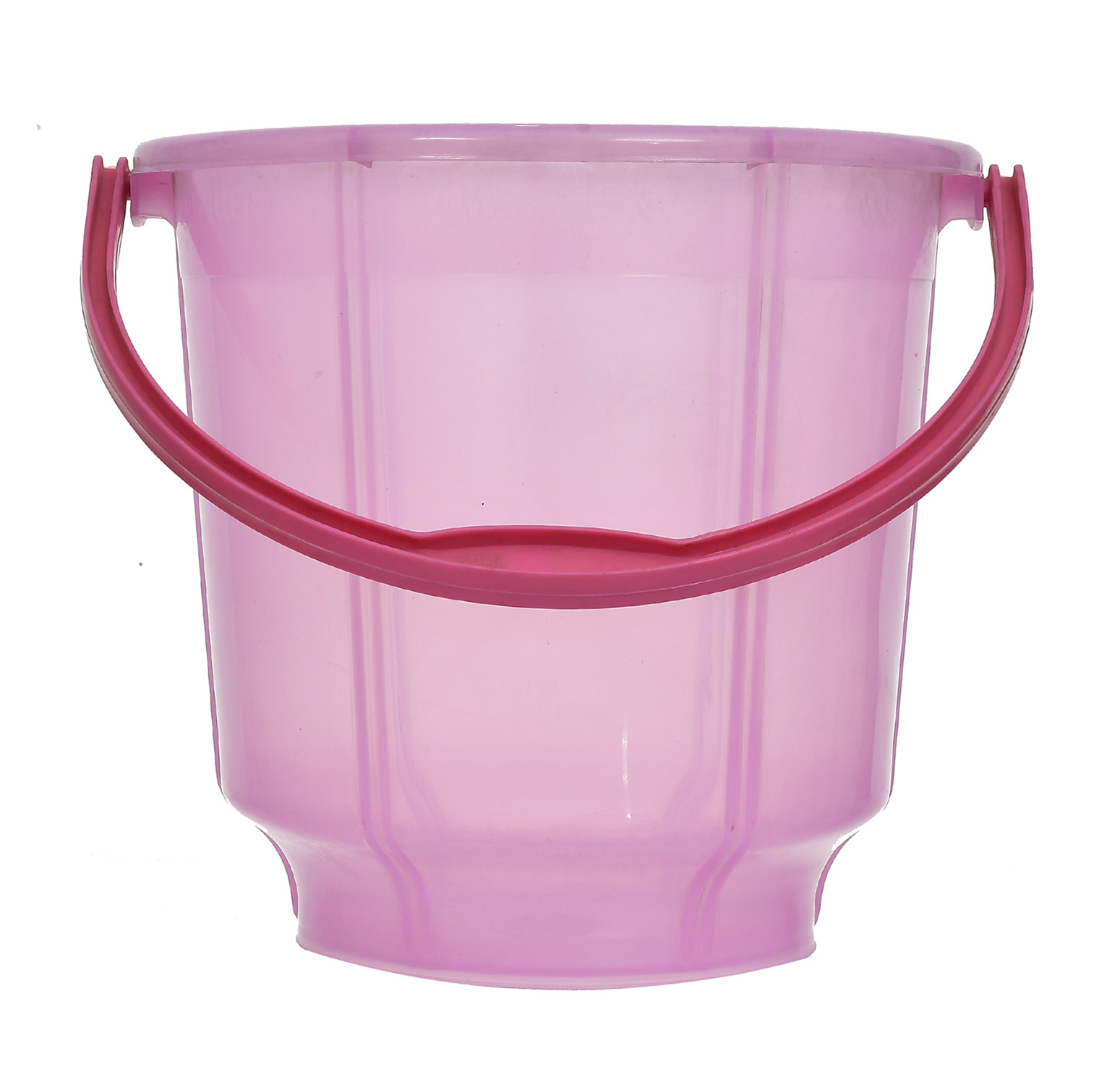 Kuber Industries Multipurposes Tranasparent Plastic Bucket For Bathing Home Cleaning & Storage Purpose, 13Ltr. (Pink)-47KM01213