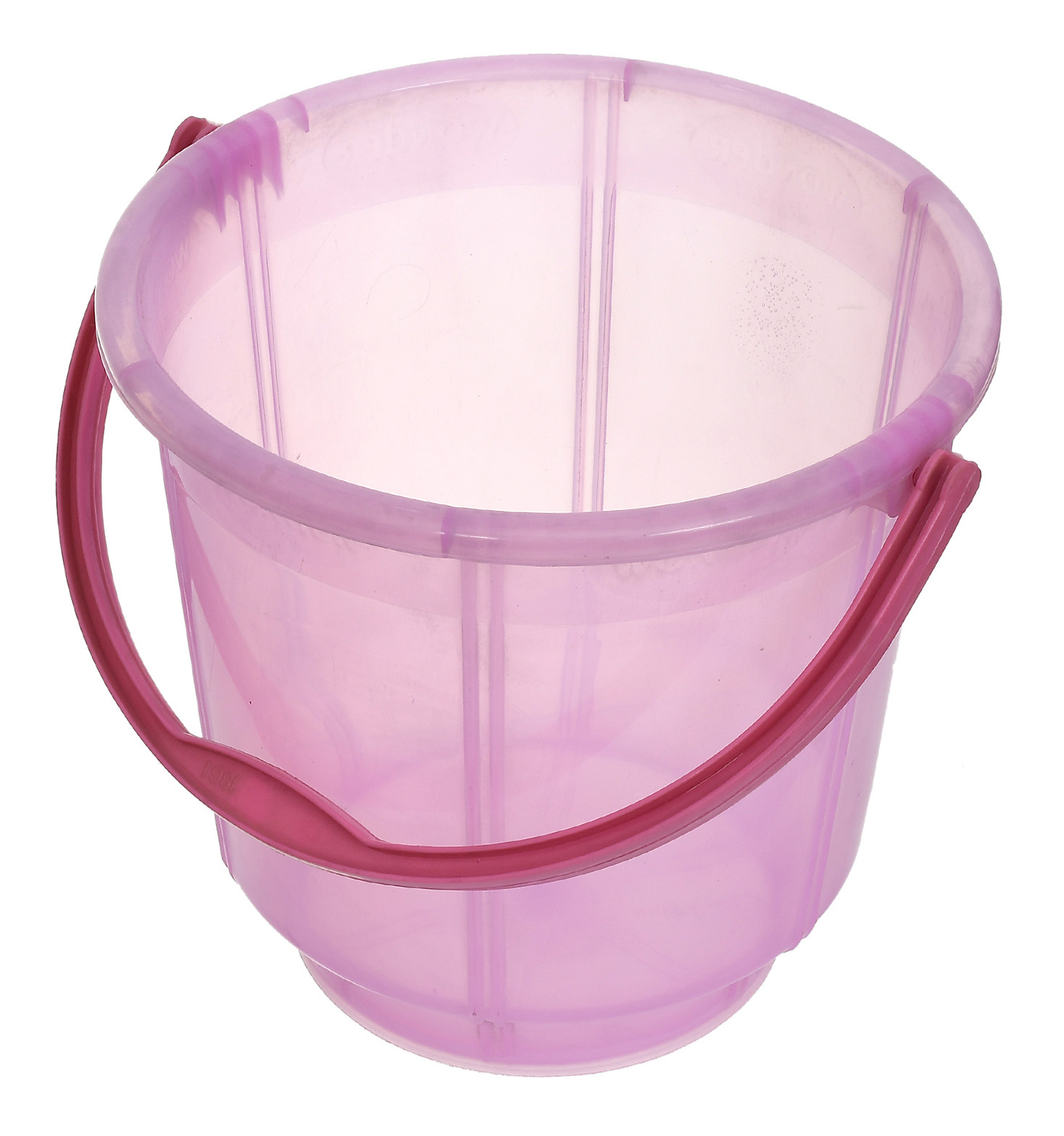 Kuber Industries Multipurposes Tranasparent Plastic Bucket For Bathing Home Cleaning & Storage Purpose, 13Ltr. (Pink)-47KM01213