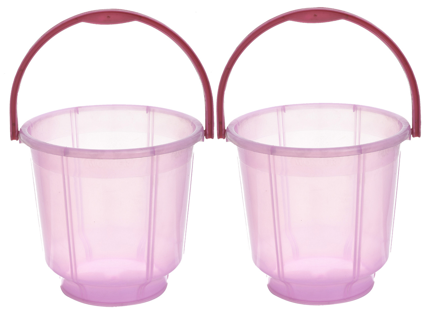 Kuber Industries Multipurposes Tranasparent Plastic Bucket For Bathing Home Cleaning & Storage Purpose, 13Ltr. (Pink)-47KM01213