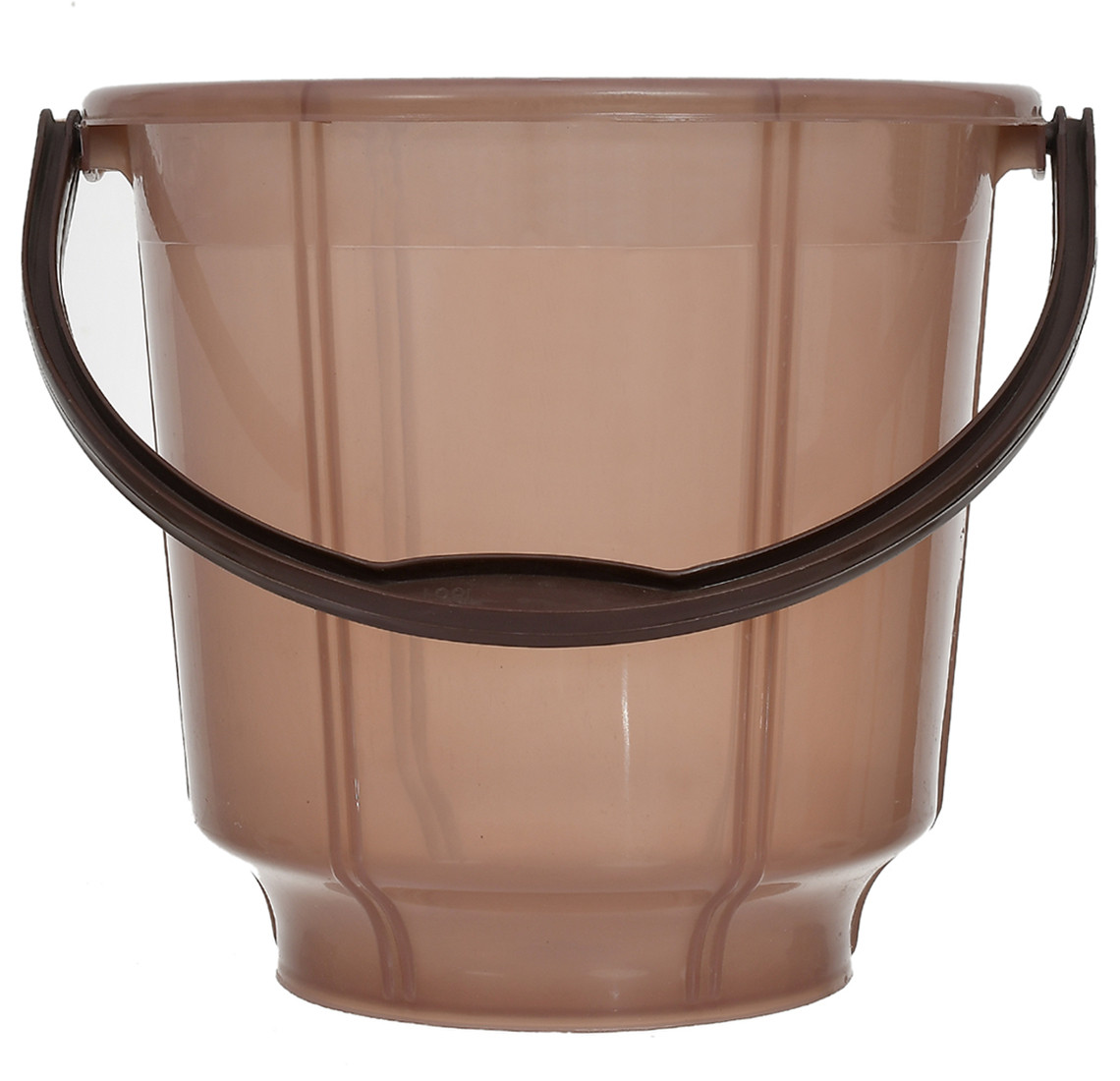 Kuber Industries Multipurposes Tranasparent Plastic Bucket For Bathing Home Cleaning & Storage Purpose, 13Ltr. (Brown)-47KM01217
