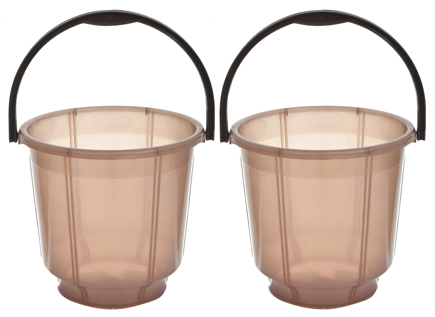 Kuber Industries Multipurposes Tranasparent Plastic Bucket For Bathing Home Cleaning & Storage Purpose, 13Ltr. (Brown)-47KM01217