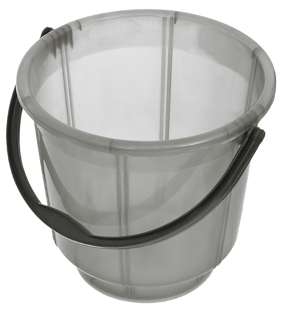 Kuber Industries Multipurposes Tranasparent Plastic Bucket For Bathing Home Cleaning & Storage Purpose, 13Ltr. (Grey)-47KM01221