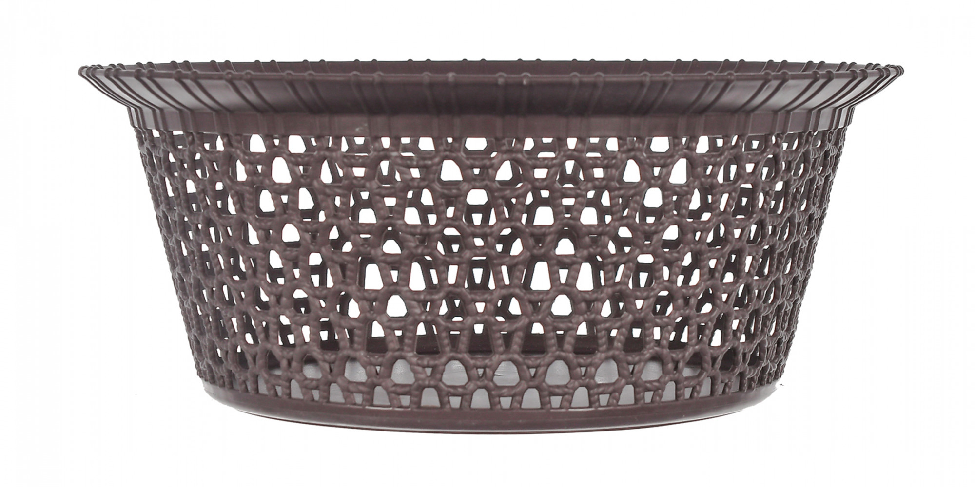 Kuber Industries Multiuses 3 Different Sizes Round Plastic Storage Basket/Organizer (Brown) -46KM03