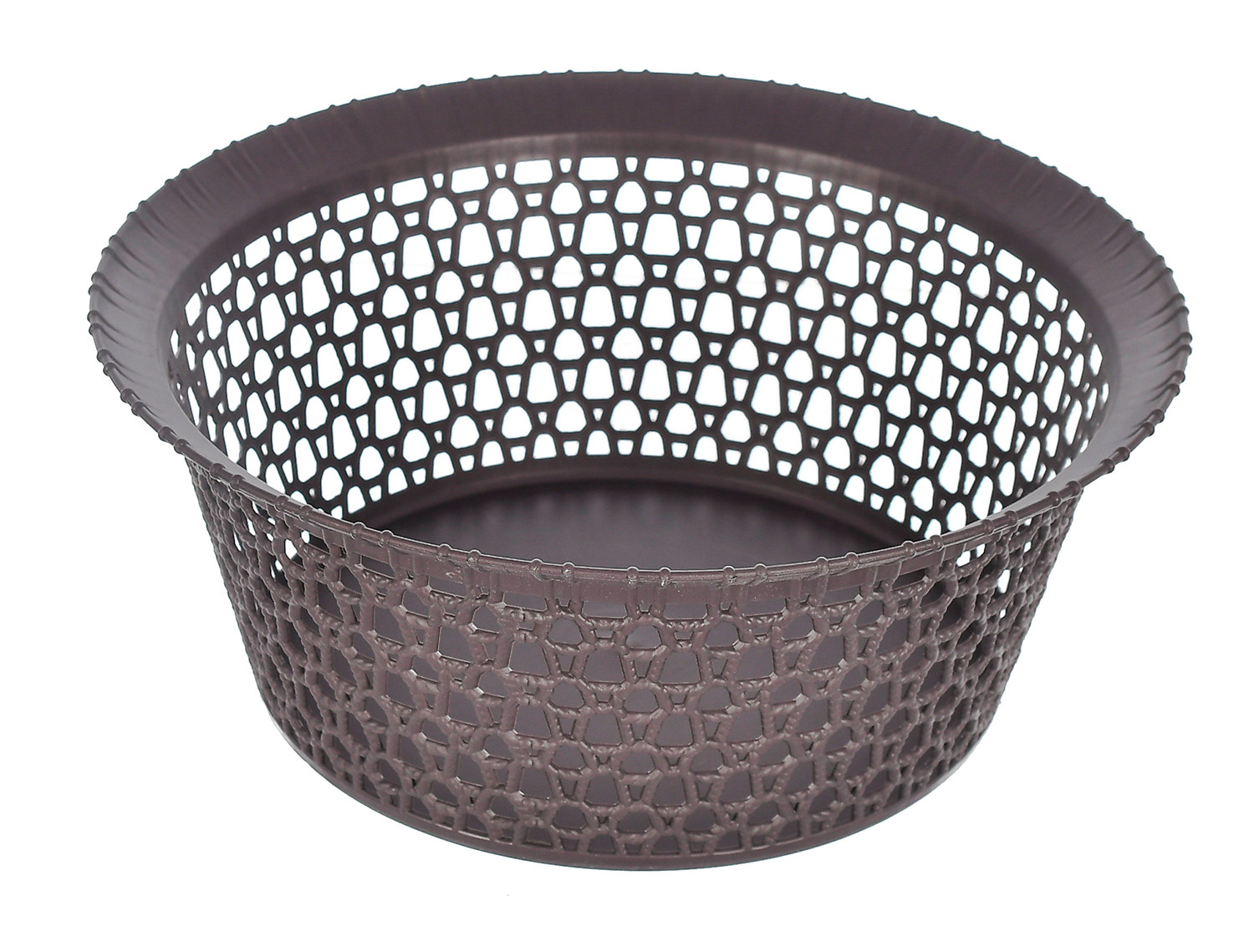 Kuber Industries Multiuses 3 Different Sizes Round Plastic Storage Basket/Organizer (Brown) -46KM03