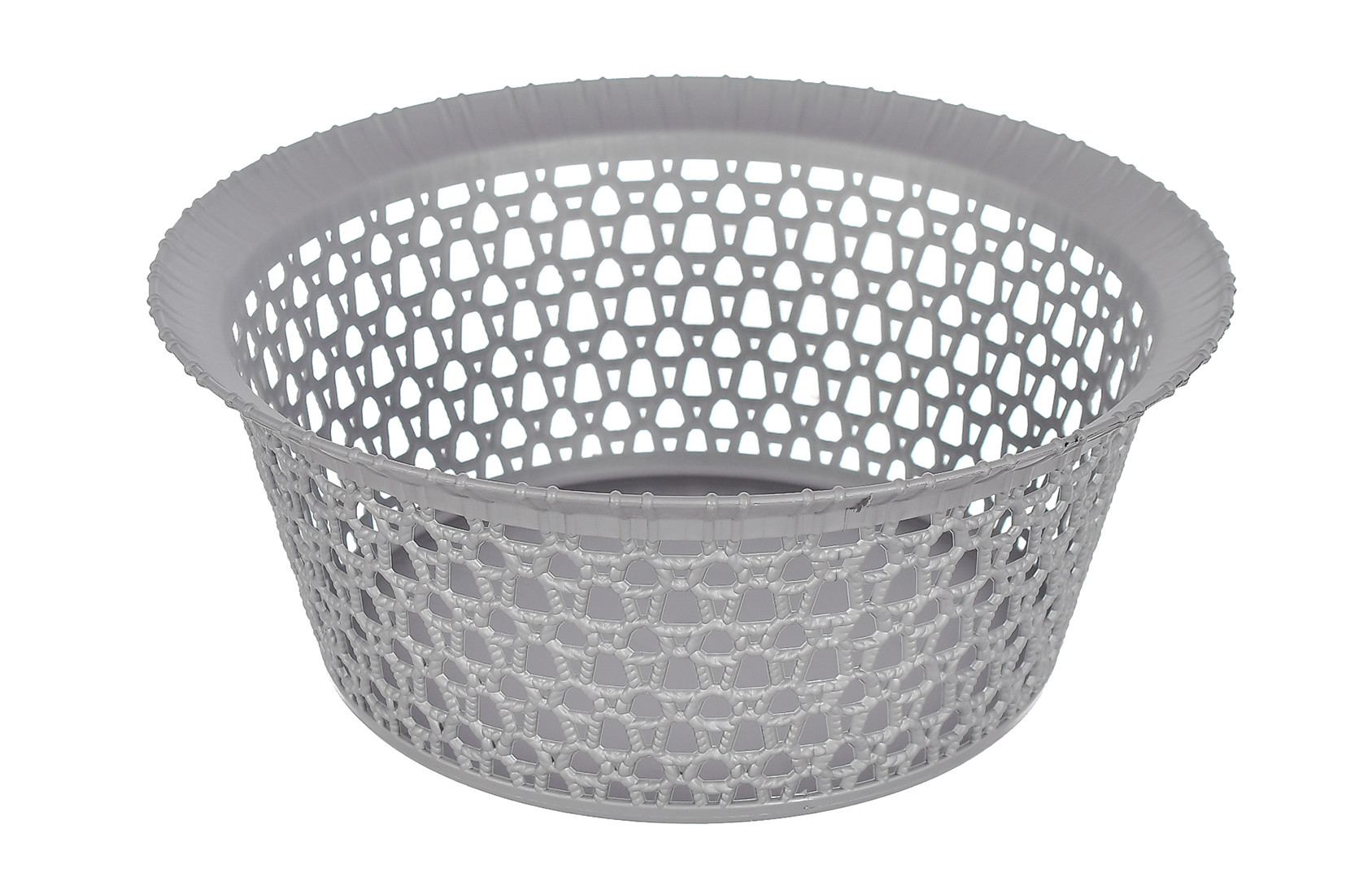 Kuber Industries Multiuses 3 Different Sizes Round Plastic Storage Basket/Organizer (Grey) -46KM01