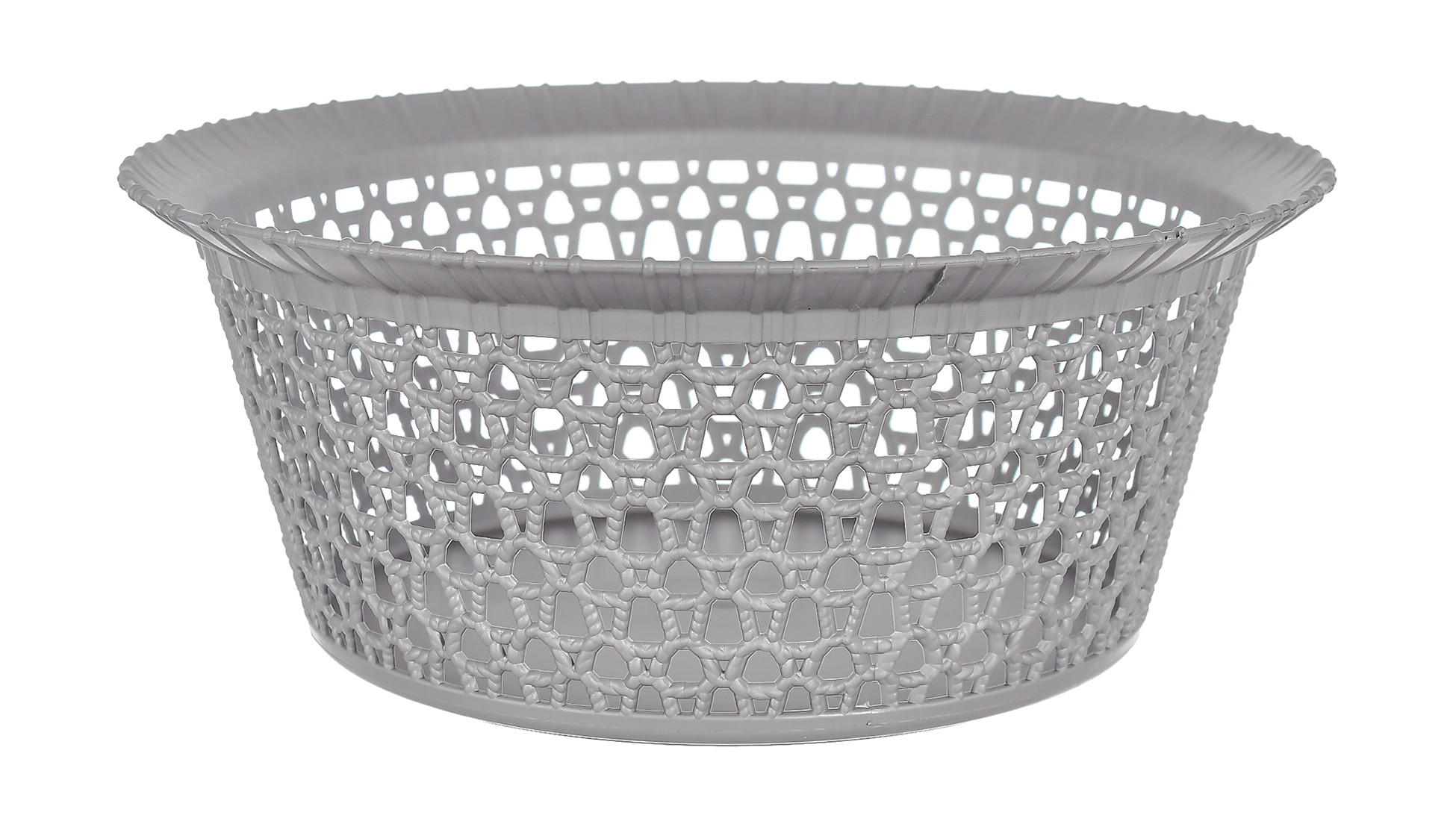 Kuber Industries Multiuses 3 Different Sizes Round Plastic Storage Basket/Organizer (Grey) -46KM01