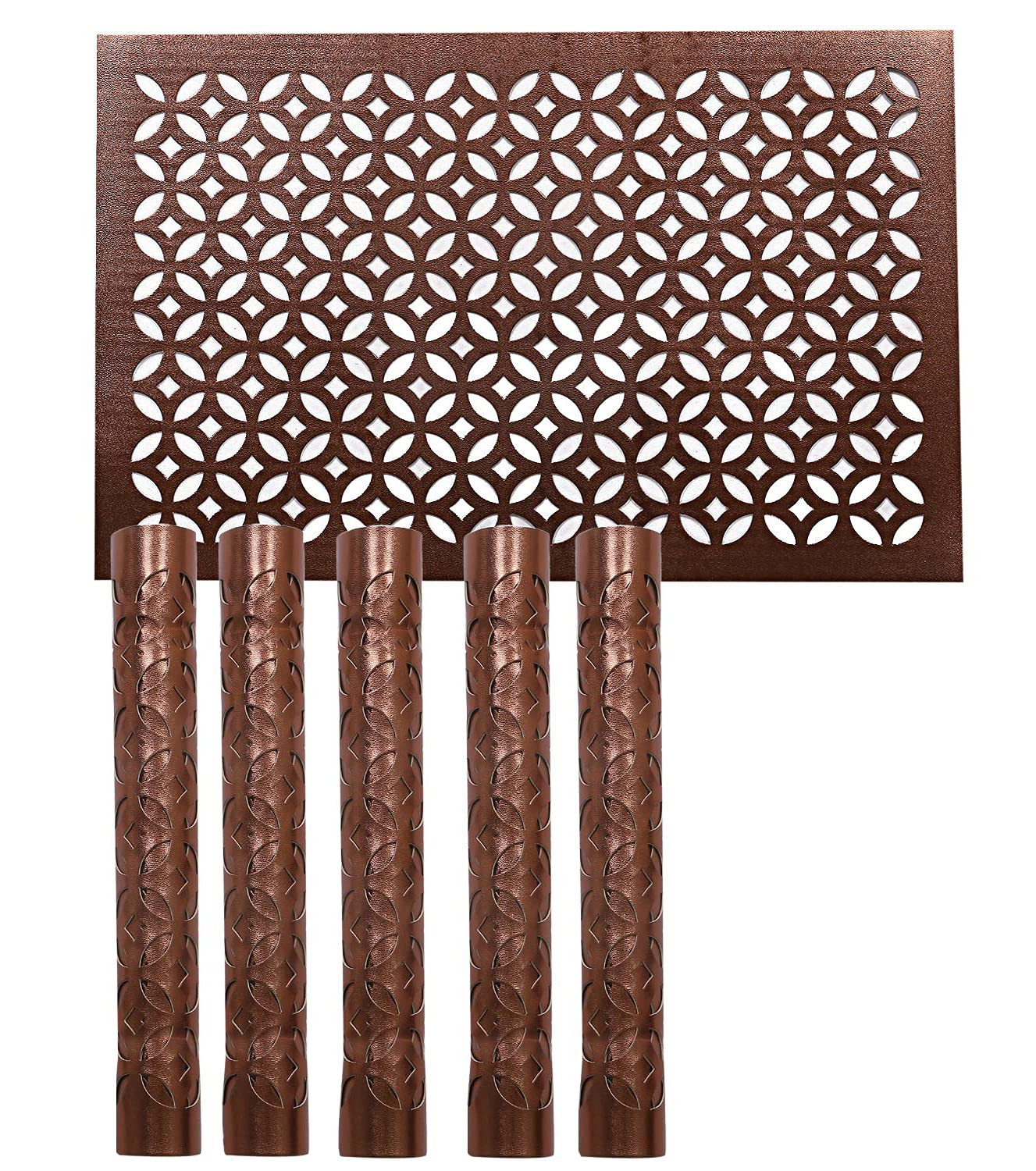 Kuber Industries Multiuses Arccircle Design PVC Rectangle Placemat for kitchen, Dining Table Set of 6 (Copper)