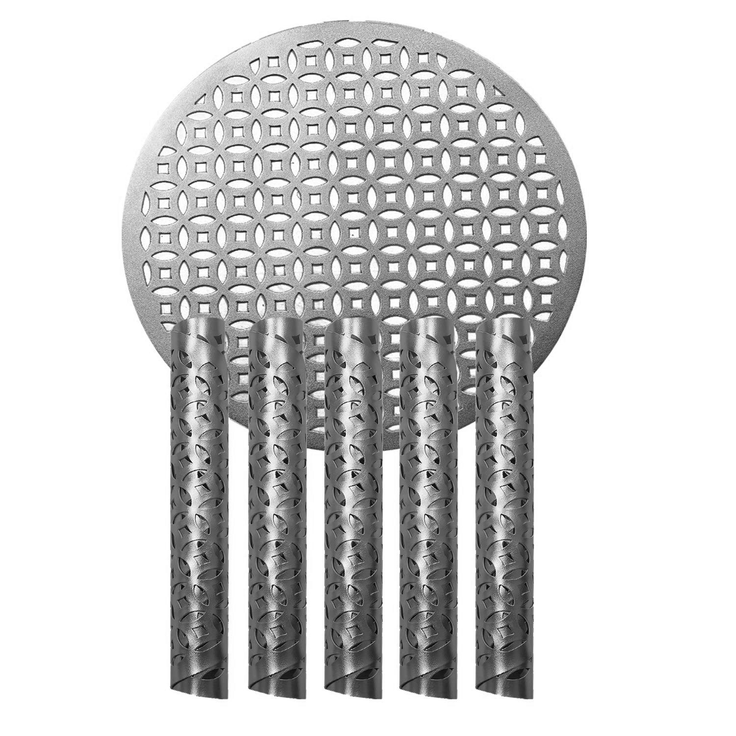 Kuber Industries Multiuses Arccircle Design PVC Table Placemat for kitchen, Dining Table Set of 6 (Silver)