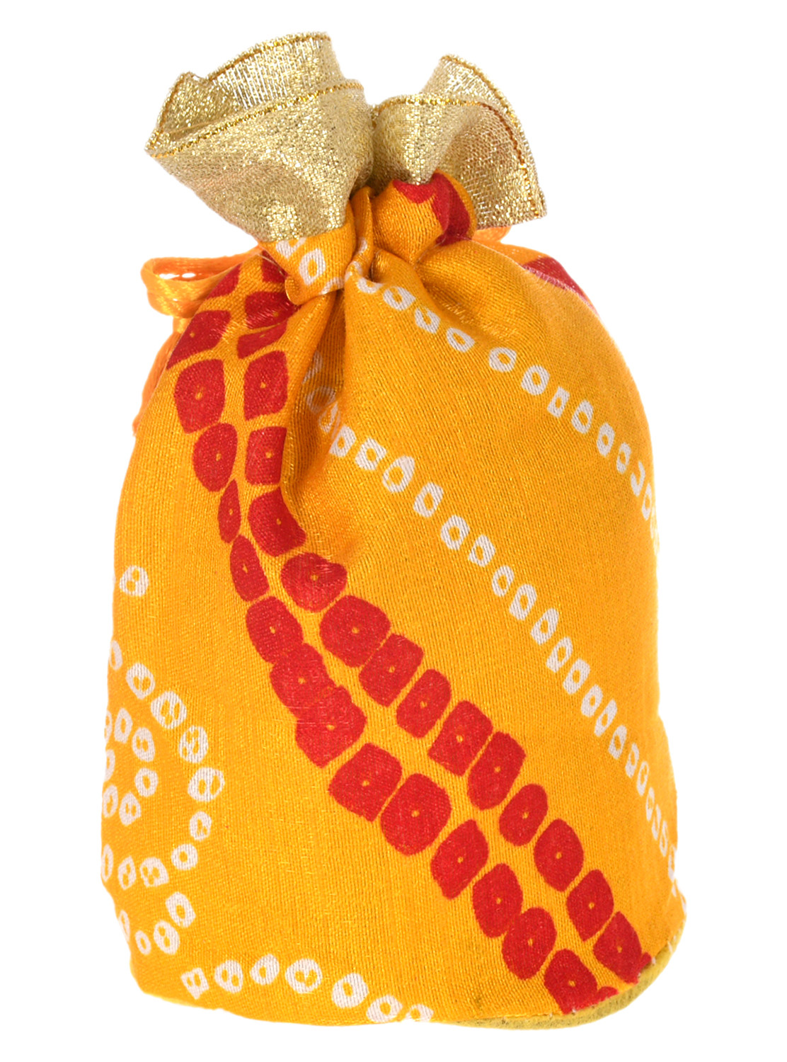 Kuber Industries Multiuses Bandhej Print Potli Bag for women With Drawstring (Assorted)