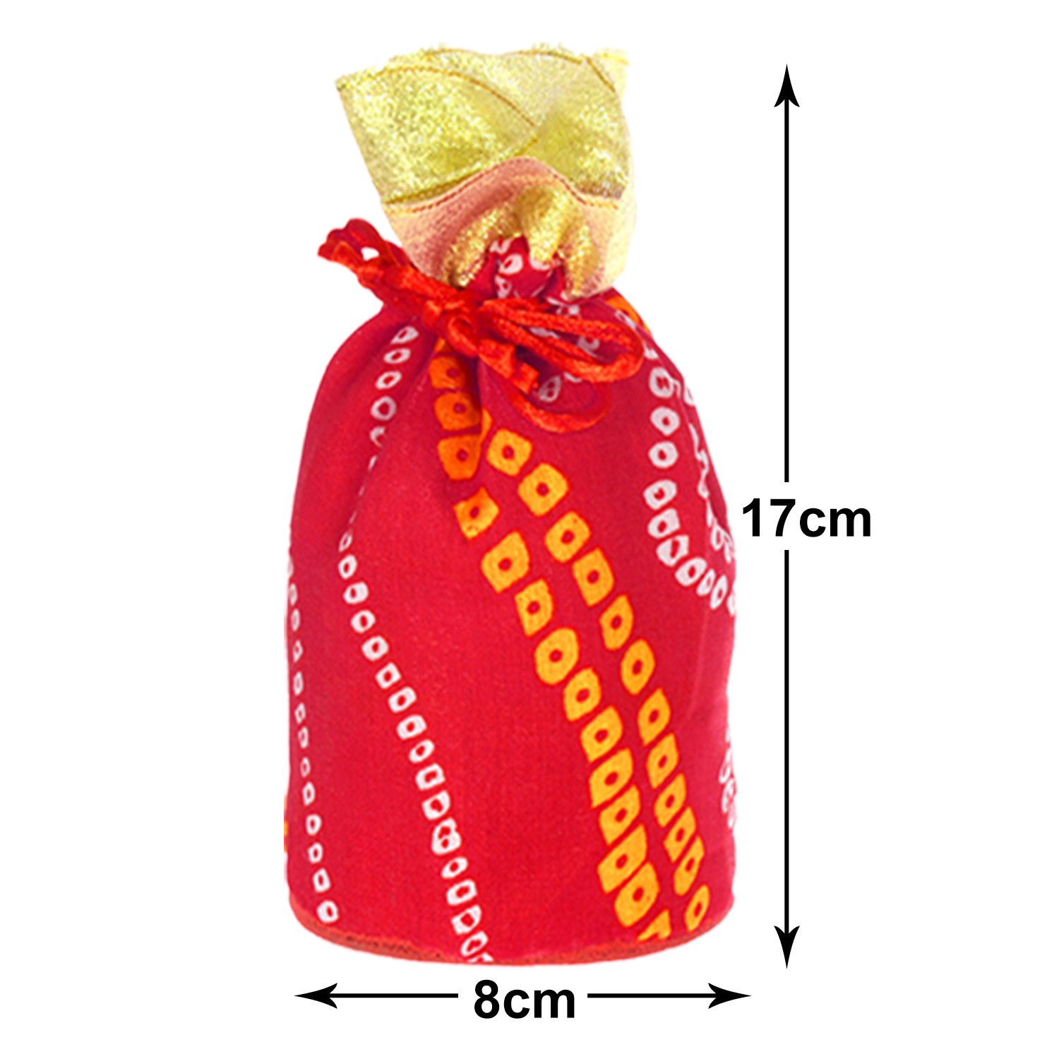 Kuber Industries Multiuses Bandhej Print Potli Bag for women With Drawstring (Assorted)