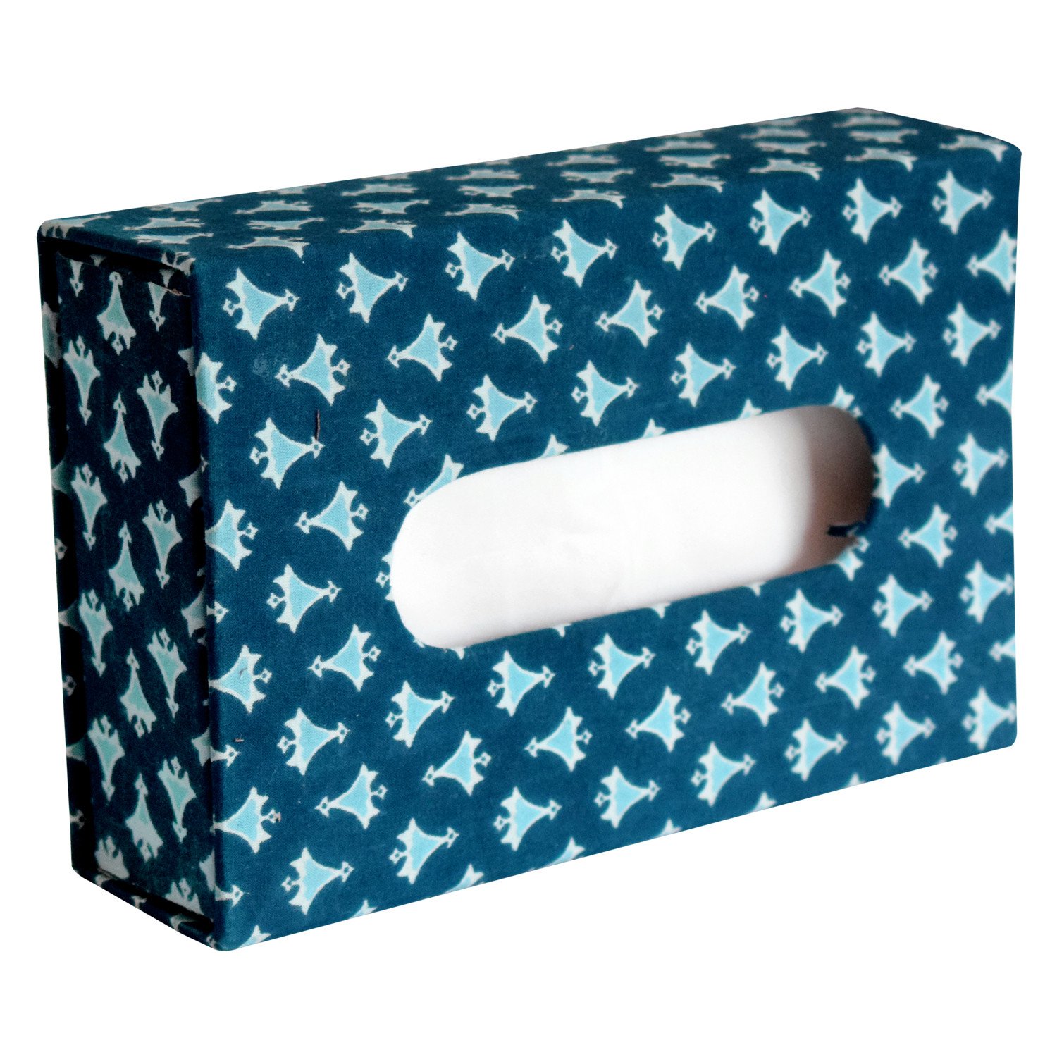 Kuber Industries Multiuses Buti Print Handicrafts Tissue Paper Box/Paper Napkin Holder For Home, Hotel, Office (Blue)