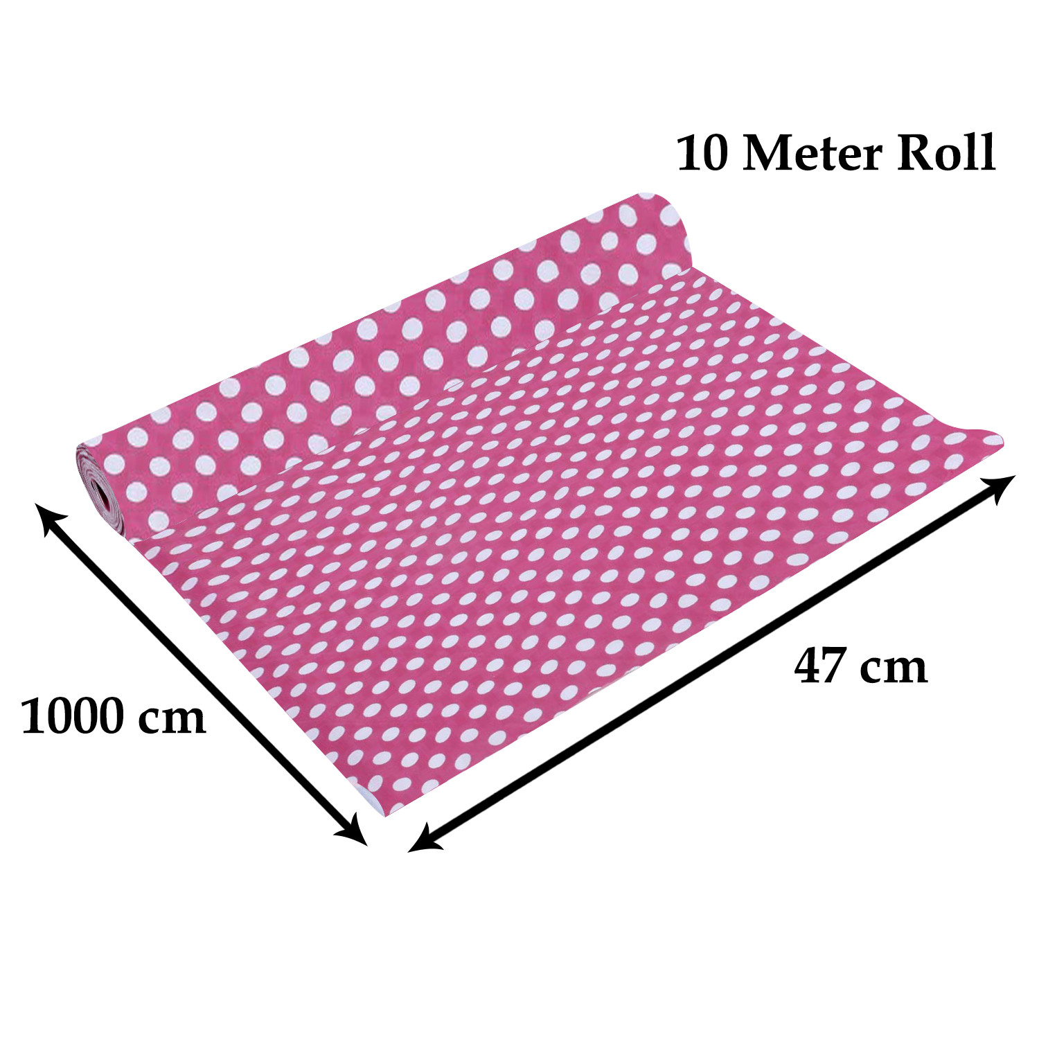 Kuber Industries Multiuses Dot Print Shelf Liners for Kitchen Shelves, cupboards, Wardrobe, Drawer, 10 Mtr (Pink)