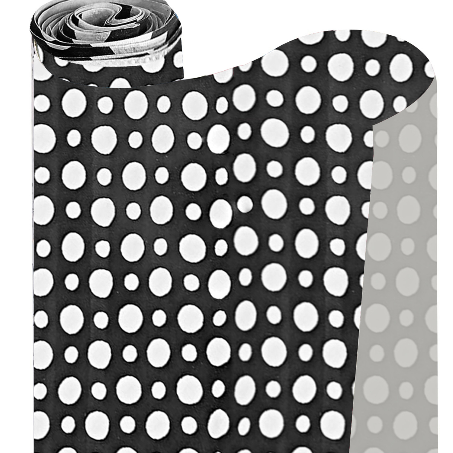 Kuber Industries Multiuses Dot Print Shelf Liners for Kitchen Shelves, cupboards, Wardrobe, Drawer, 10 Mtr (Black)