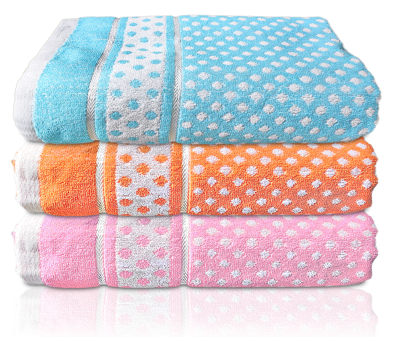 Kuber Industries Multiuses Dot Printed Soft Cotton Bath Towel, 30