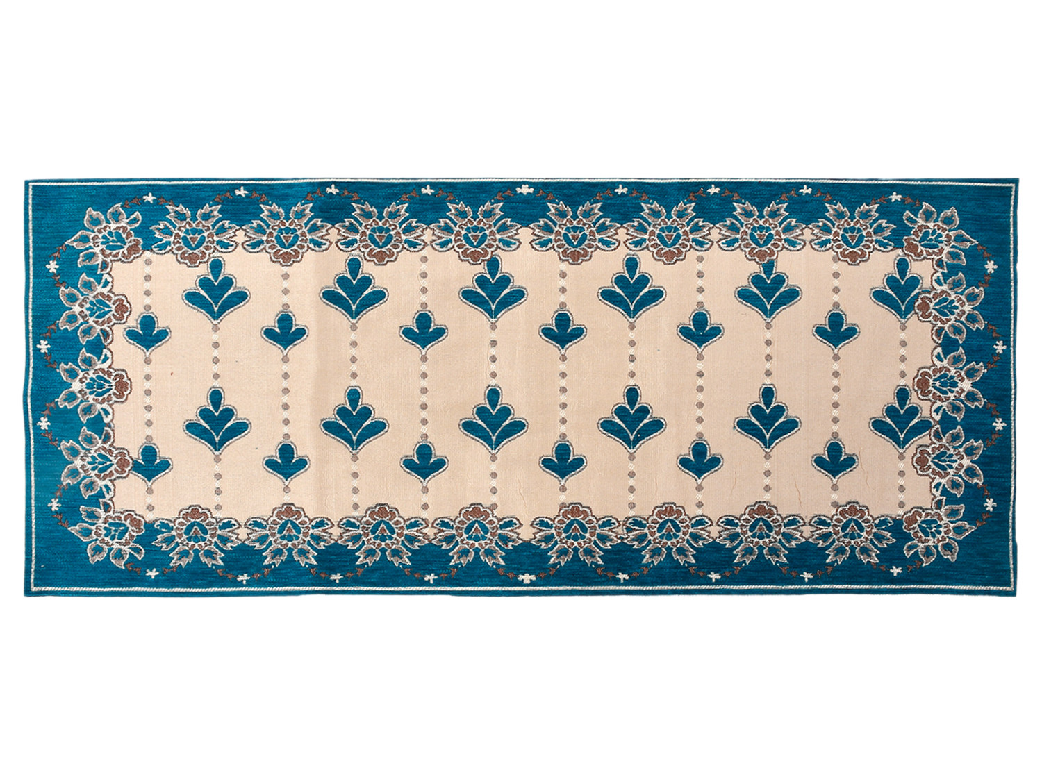 Kuber Industries Multiuses Floral Print Rectangular Cotton Table Runner for Dining and Center Table (Green)