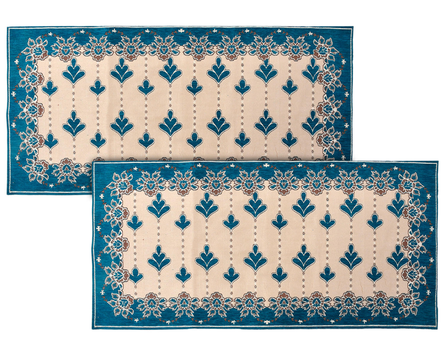 Kuber Industries Multiuses Floral Print Rectangular Cotton Table Runner for Dining and Center Table (Green)