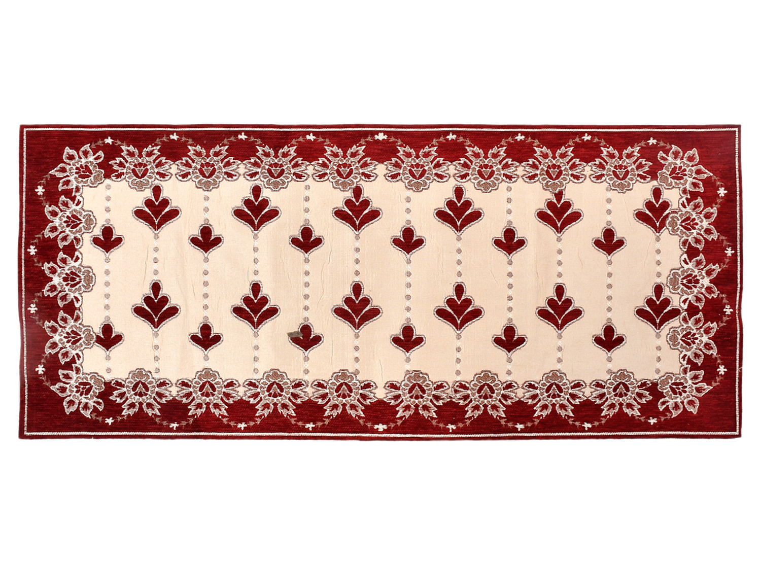 Kuber Industries Multiuses Floral Print Rectangular Cotton Table Runner for Dining and Center Table (Maroon)