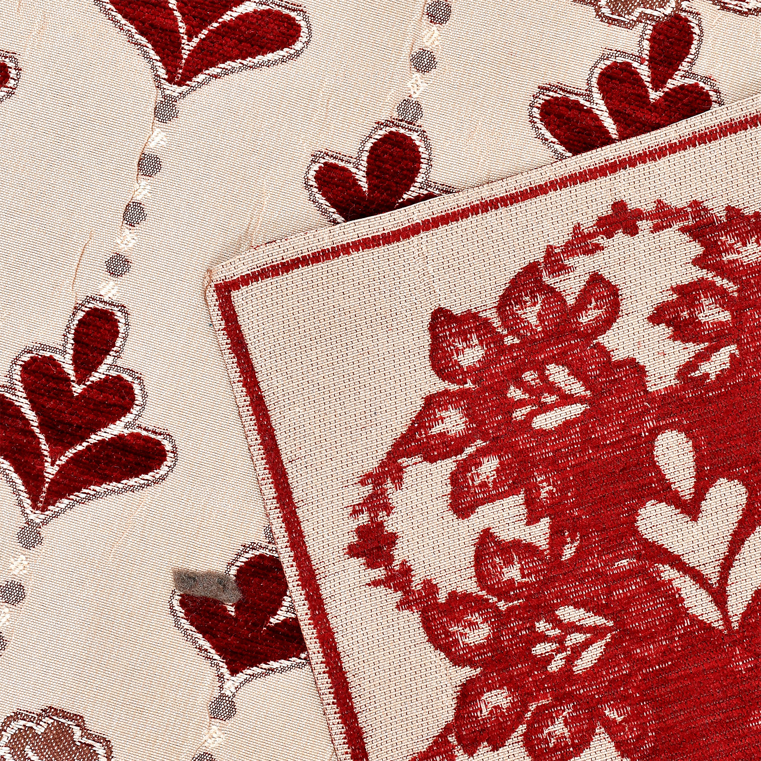 Kuber Industries Multiuses Floral Print Rectangular Cotton Table Runner for Dining and Center Table (Maroon)