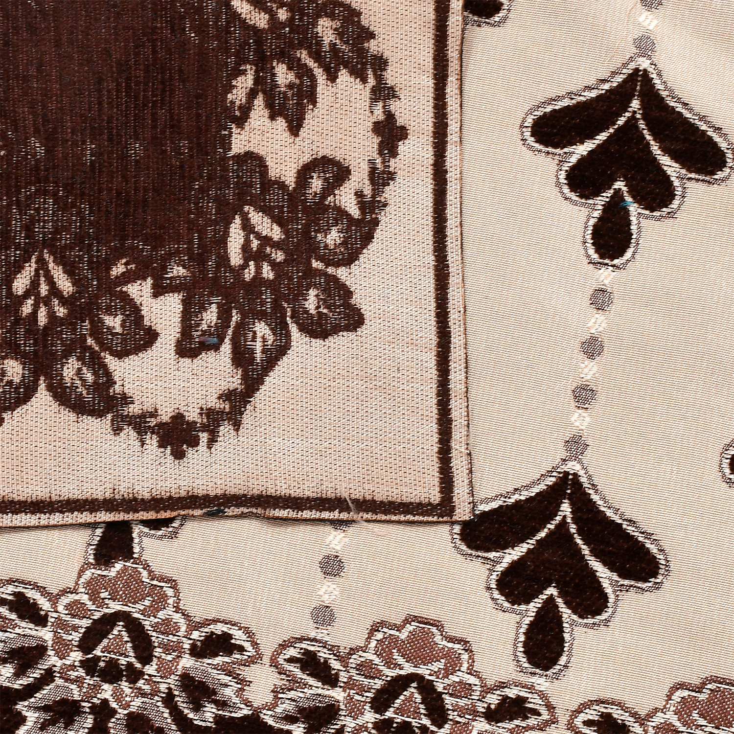 Kuber Industries Multiuses Floral Print Rectangular Cotton Table Runner for Dining and Center Table (Brown)