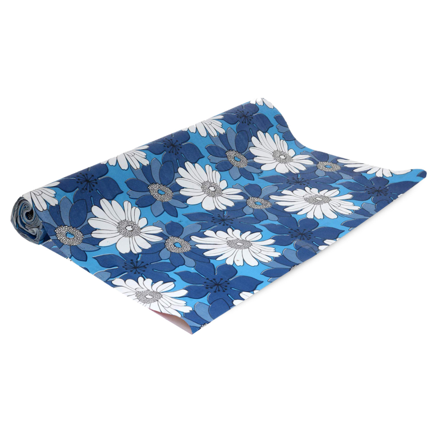 Kuber Industries Multiuses Floral Print Shelf Liners for Kitchen Shelves, cupboards, Wardrobe, Drawer, 10 Mtr (Blue)