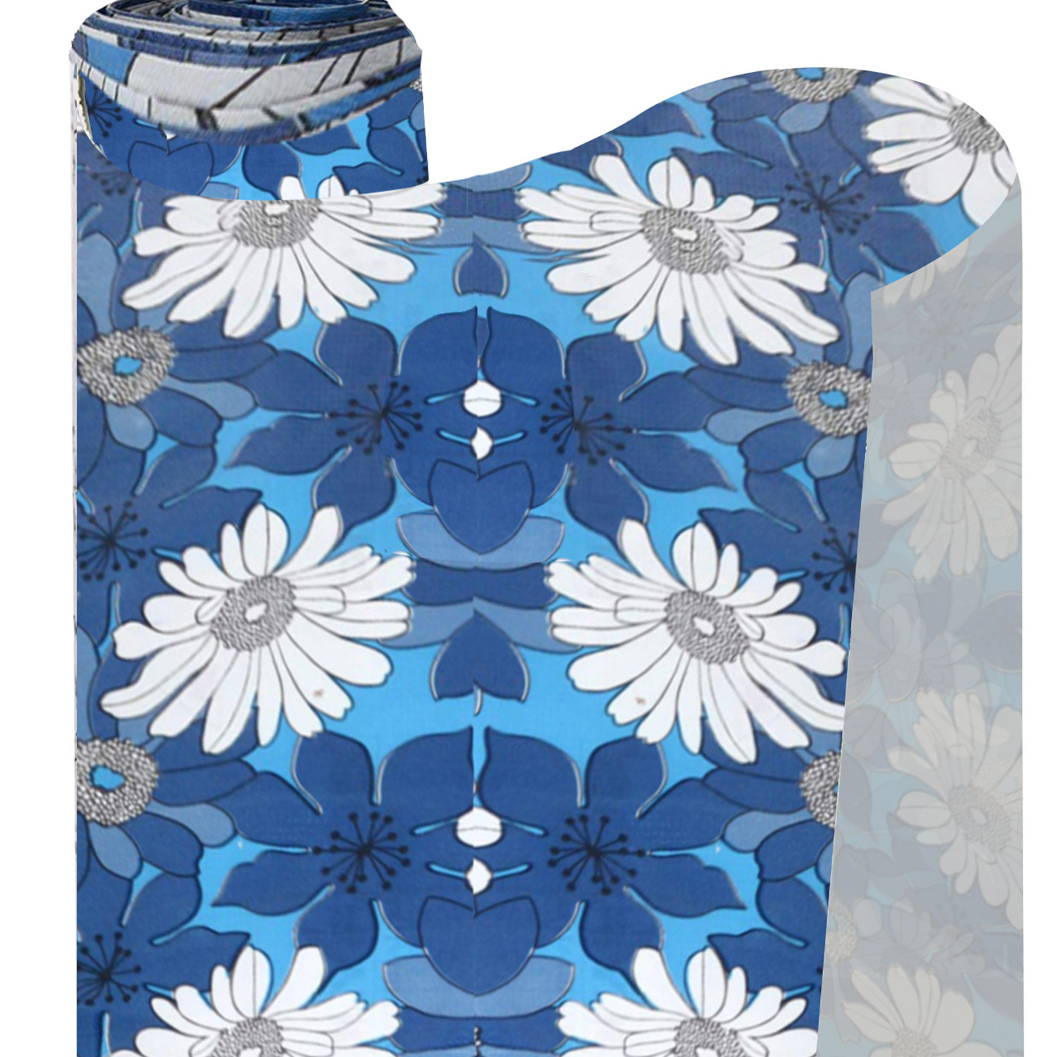 Kuber Industries Multiuses Floral Print Shelf Liners for Kitchen Shelves, cupboards, Wardrobe, Drawer, 10 Mtr (Blue)
