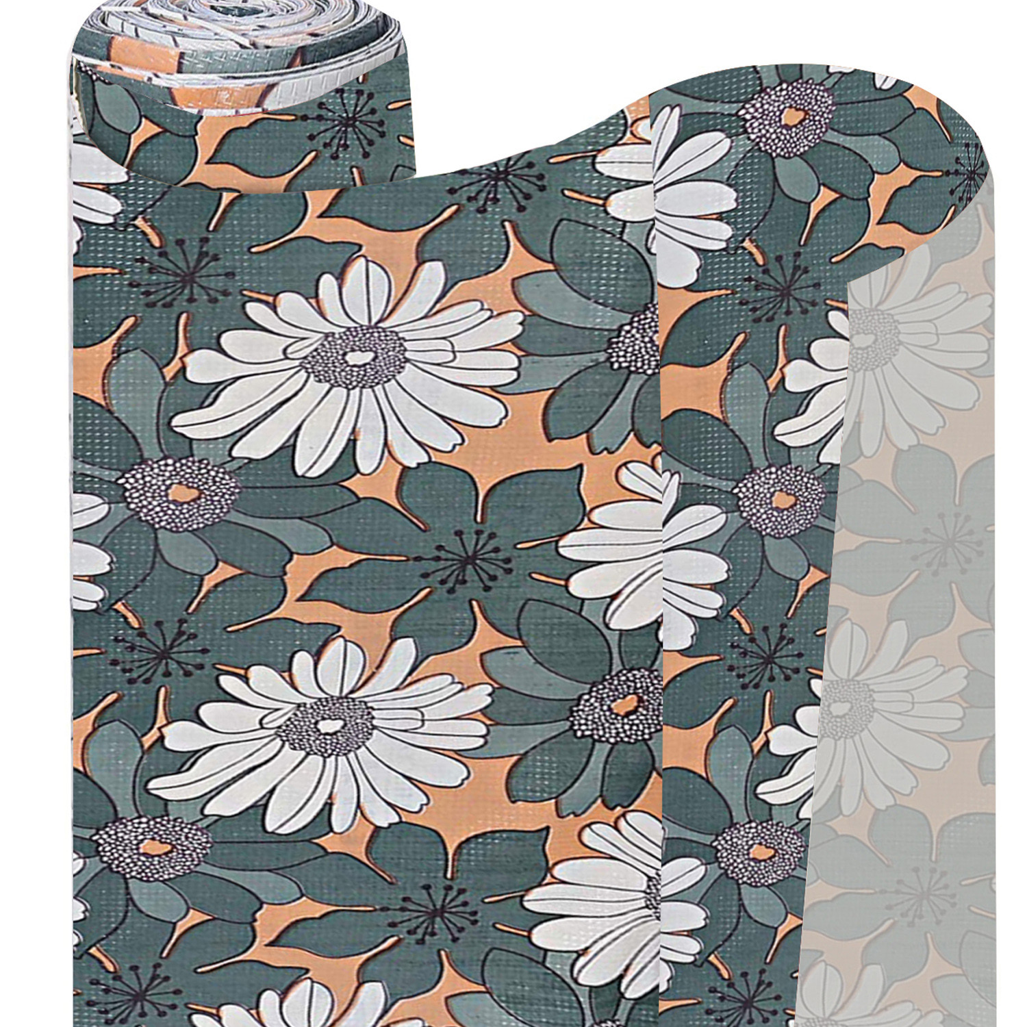 Kuber Industries Multiuses Floral Print Shelf Liners for Kitchen Shelves, cupboards, Wardrobe, Drawer, 10 Mtr (Green)