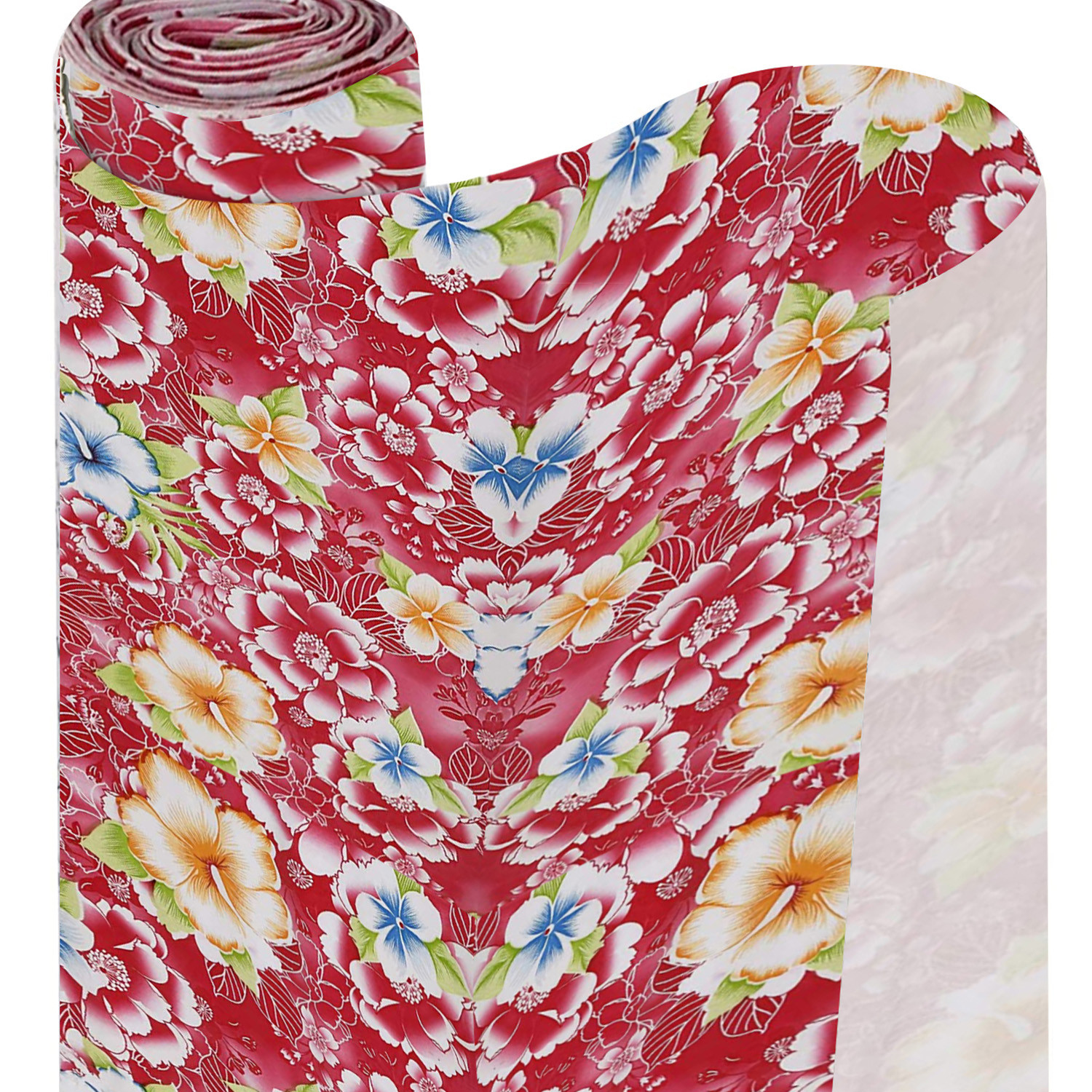 Kuber Industries Multiuses Floral Print Shelf Liners for Kitchen Shelves, cupboards, Wardrobe, Drawer, 5 Mtr (Pink)