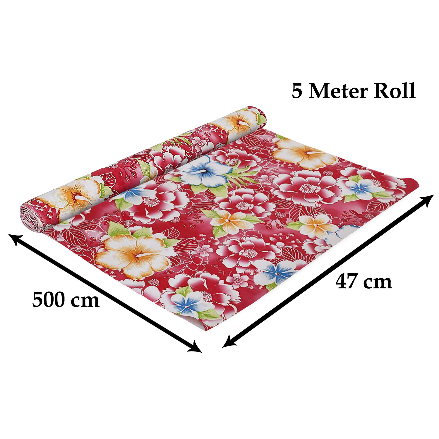 Kuber Industries Multiuses Floral Print Shelf Liners for Kitchen Shelves, cupboards, Wardrobe, Drawer, 5 Mtr (Pink)