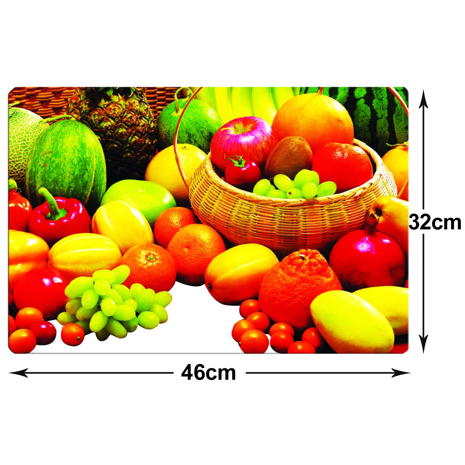 Kuber Industries Multiuses Fruit Print PVC Table Placemat for kitchen, Dining Table Set of 6 (Multicolour)