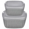 Kuber Industries Multiuses Large &amp; Small M 30-25 Plastic Basket/Organizer With Lid- (Grey) -46KM057