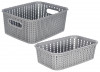 Kuber Industries Multiuses Large &amp; Small Size M 20-15 Plastic Basket/Organizer Without Lid- (Grey) -46KM0137