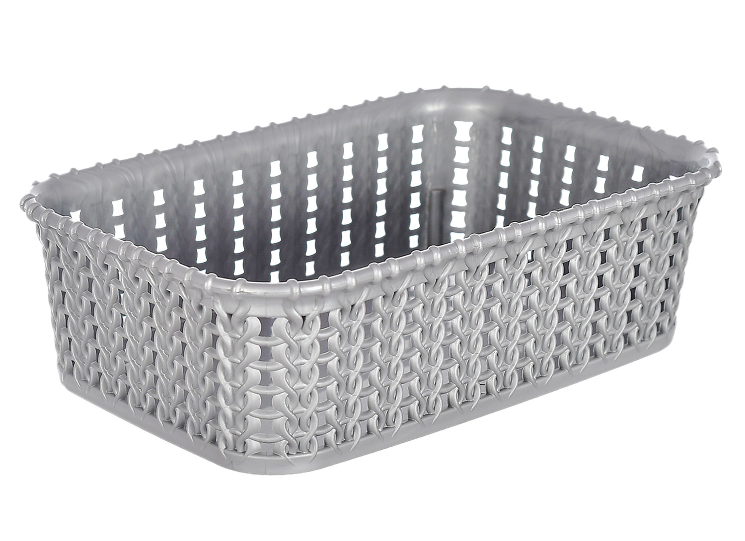 Kuber Industries Multiuses Large & Small Size M 20-15 Plastic Basket/Organizer Without Lid- (Grey) -46KM0137
