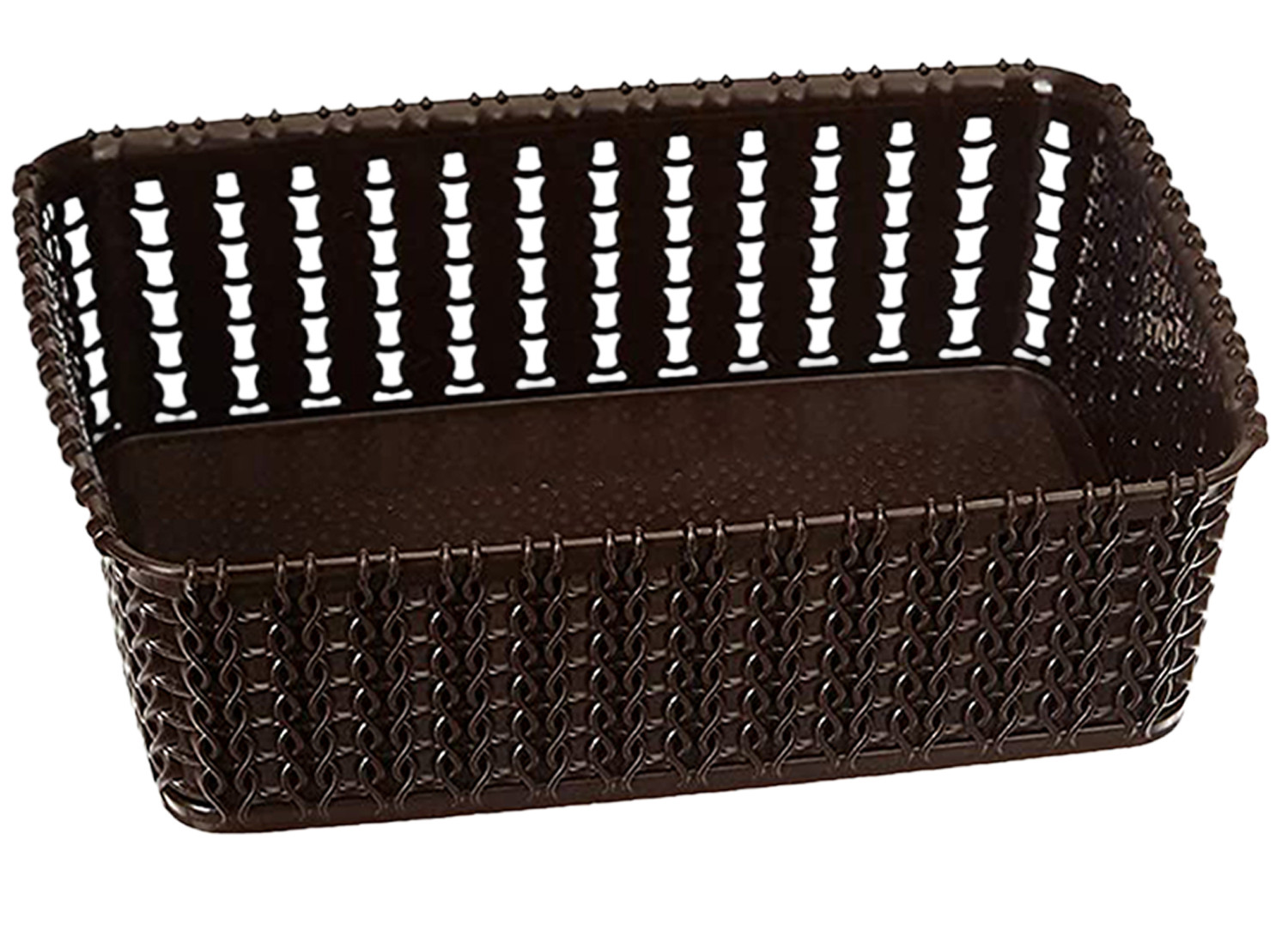 Kuber Industries Multiuses Large & Small Size M 20-15 Plastic Basket/Organizer Without Lid-(Brown) -46KM0133