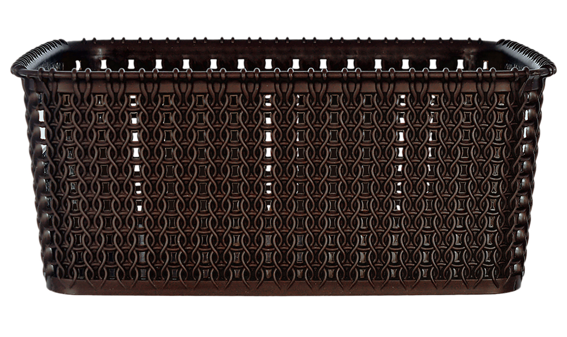 Kuber Industries Multiuses Large & Small Size M 20-15 Plastic Basket/Organizer Without Lid-(Brown) -46KM0133
