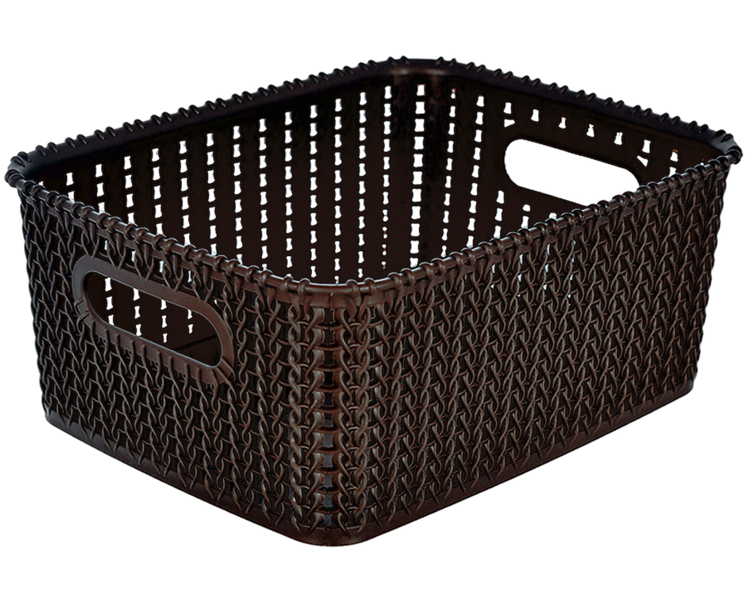 Kuber Industries Multiuses Large & Small Size M 20-15 Plastic Basket/Organizer Without Lid-(Brown) -46KM0133