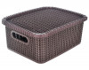 Kuber Industries Multiuses Large M 20 Plastic Basket/Organizer With Lid (Brown) -46KM061