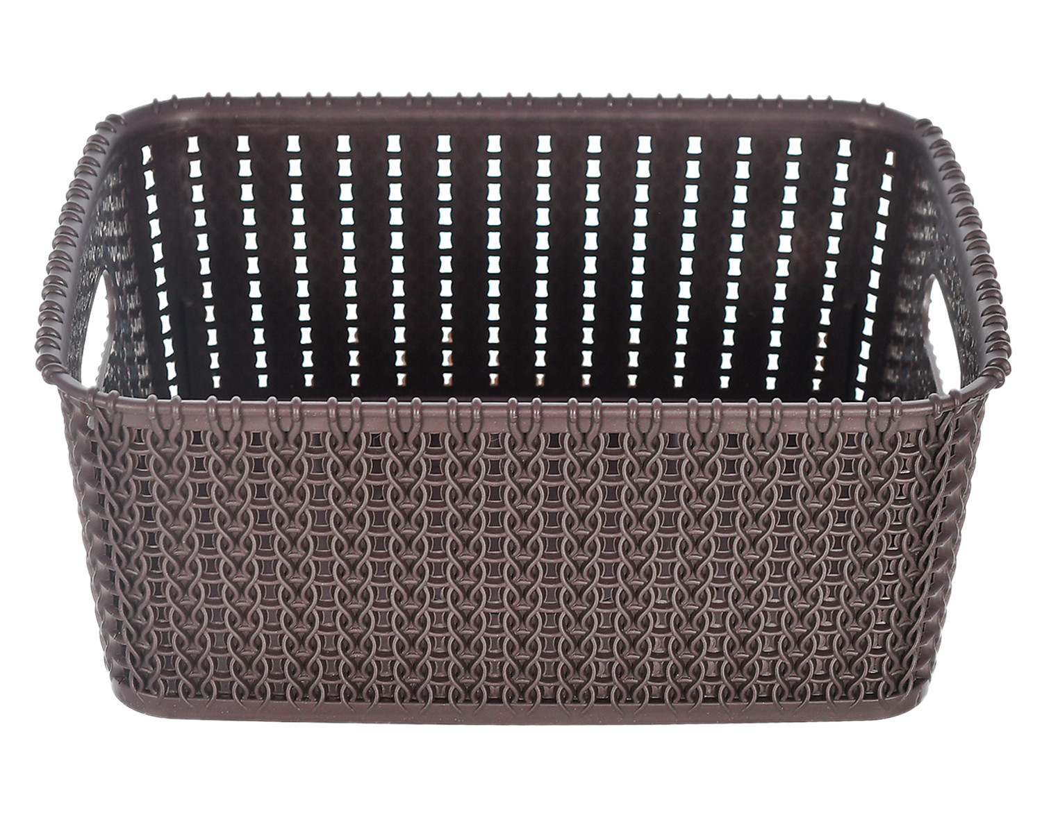 Kuber Industries Multiuses Large M 20 Plastic Basket/Organizer With Lid (Brown) -46KM061