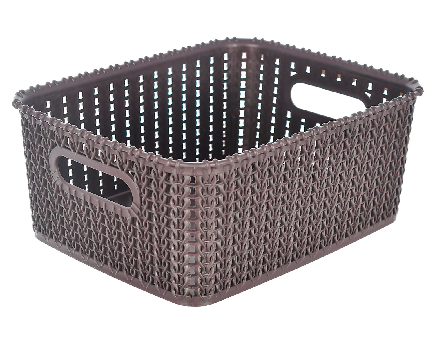 Kuber Industries Multiuses Large M 20 Plastic Basket/Organizer With Lid (Brown) -46KM061