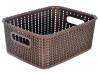Kuber Industries Multiuses Large M 20 Plastic Tray/Basket/Organizer Without Lid (Brown) -46KM085
