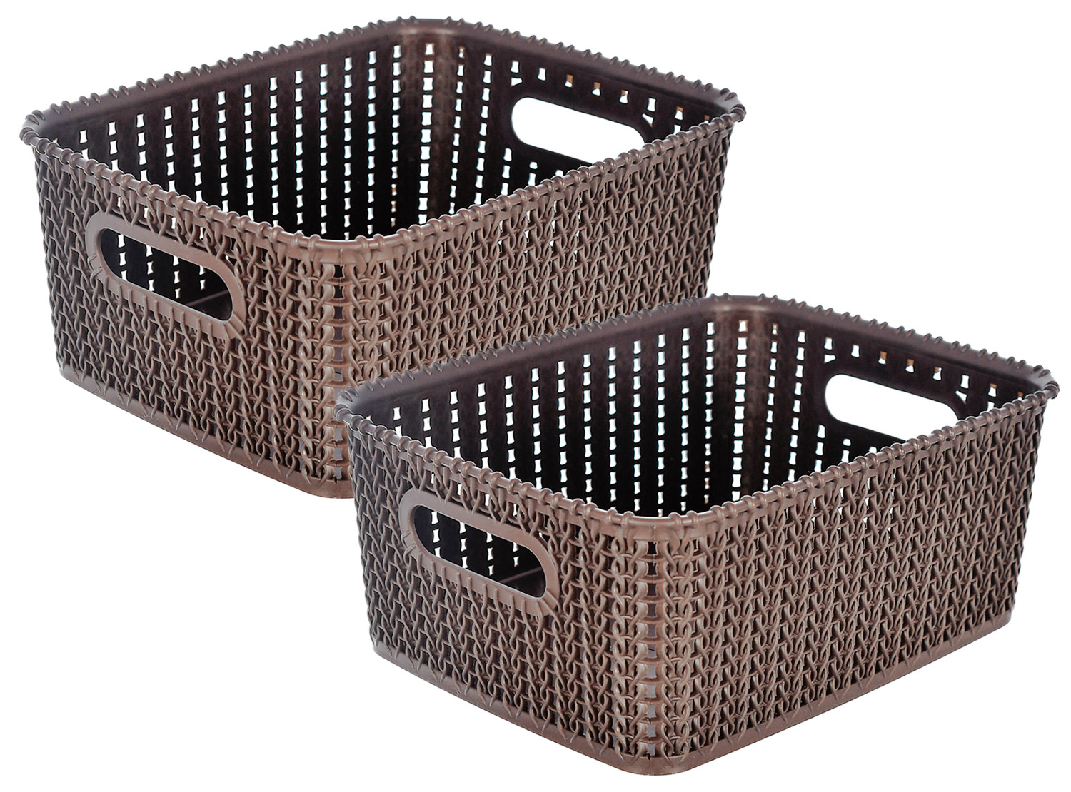 Kuber Industries Multiuses Large M 20 Plastic Tray/Basket/Organizer Without Lid (Brown) -46KM085